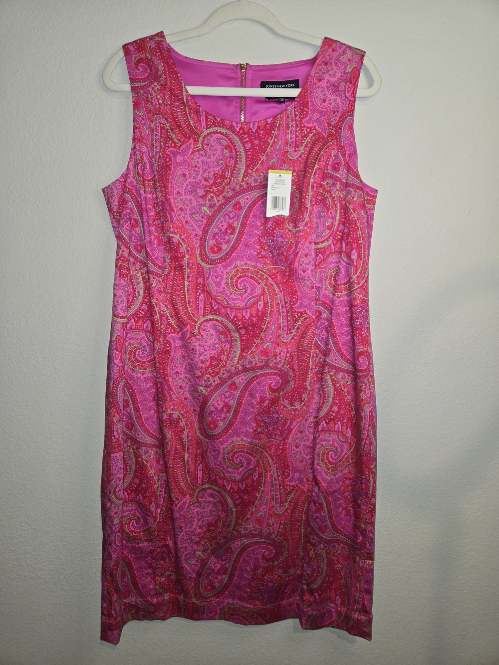 Jones New York Hot Pink Paisley Midi Dress